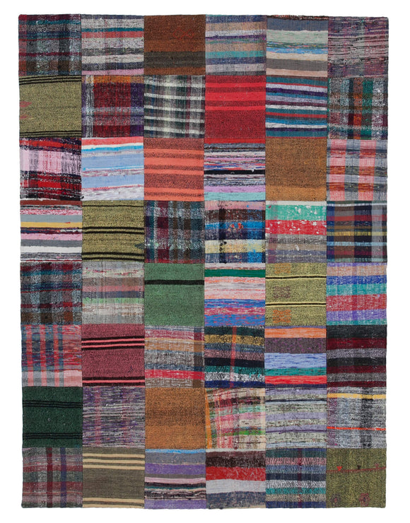 5' 11'' x 7' 10'' Vintage Turkish Patchwork Kilim Rug