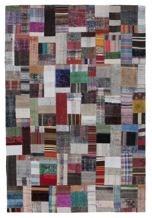 6' 9'' x 10' Vintage Turkish Patchwork Kilim Rug