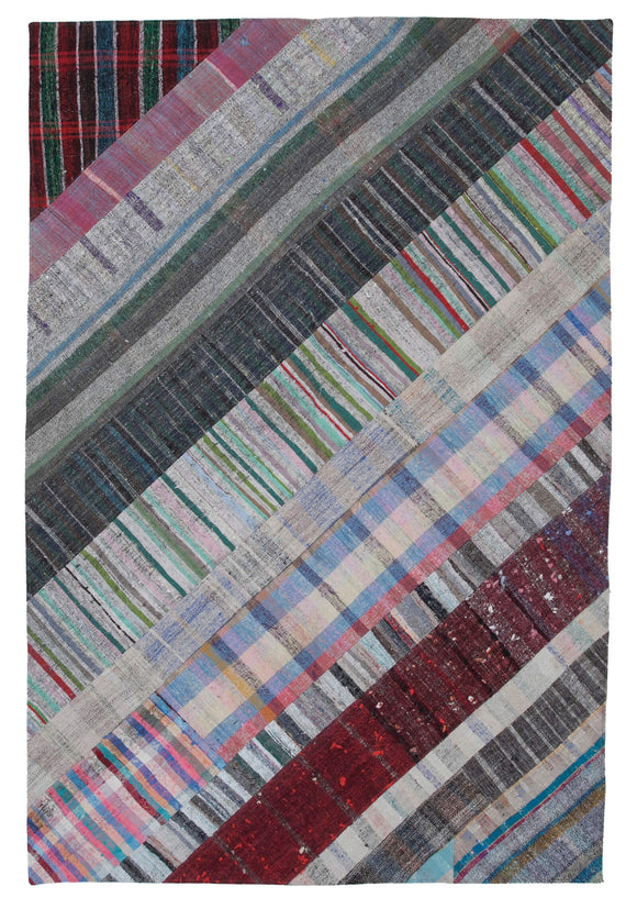 6' 9'' x 10' Vintage Turkish Patchwork Kilim Rug
