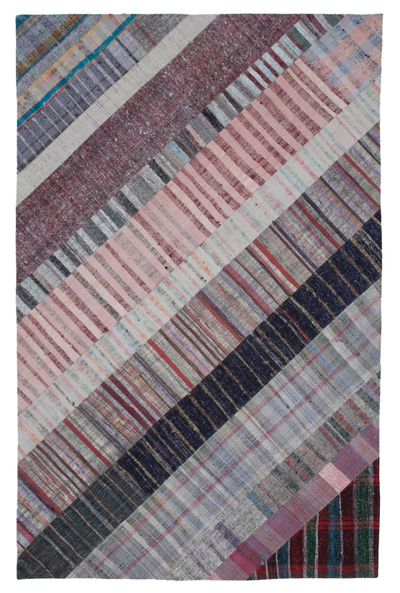 6' 6'' x 10' Vintage Turkish Patchwork Kilim Rug