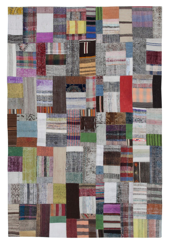6' 7'' x 9' 10'' Vintage Turkish Patchwork Kilim Rug
