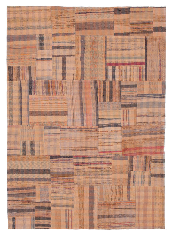 6' 11'' x 9' 8'' Vintage Turkish Patchwork Kilim Rug