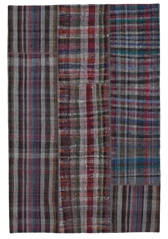 6' 7'' x 9' 10'' Vintage Turkish Patchwork Kilim Rug