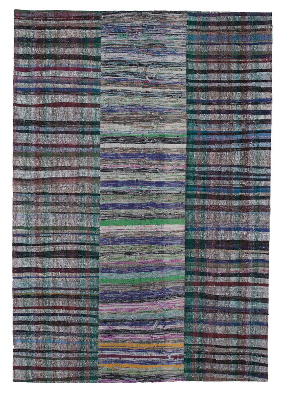 6' 8'' x 9' 7'' Vintage Turkish Patchwork Kilim Rug