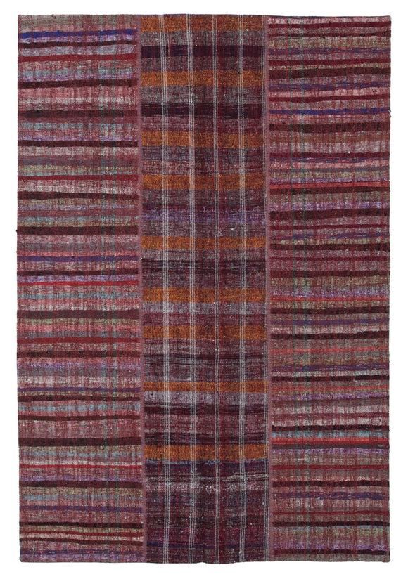 6' 8'' x 9' 10'' Vintage Turkish Patchwork Kilim Rug