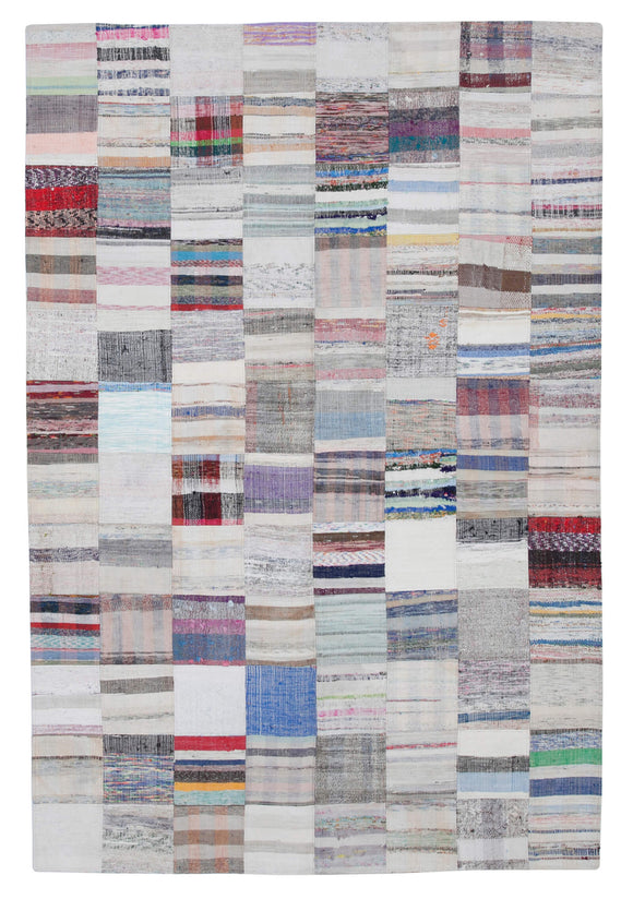 6' 7'' x 9' 11'' Vintage Turkish Patchwork Kilim Rug