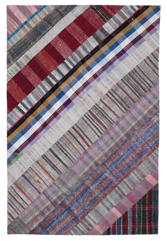 6' 8'' x 10' Vintage Turkish Patchwork Kilim Rug