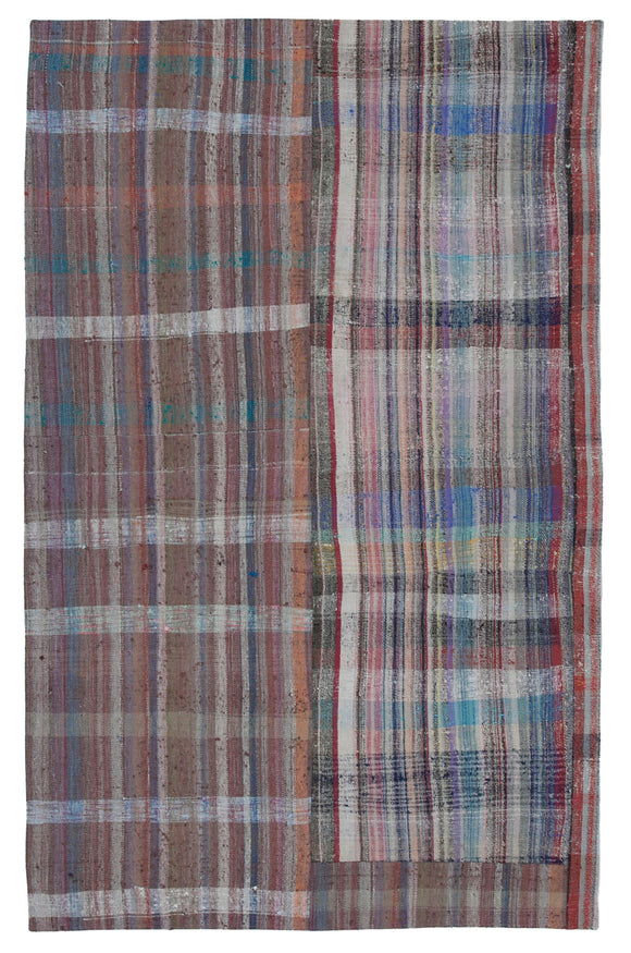 6' 3'' x 9' 10'' Vintage Turkish Patchwork Kilim Rug