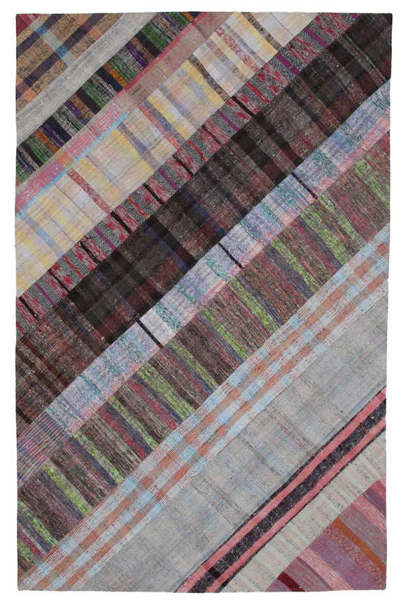 6' 6'' x 10' Vintage Turkish Patchwork Kilim Rug