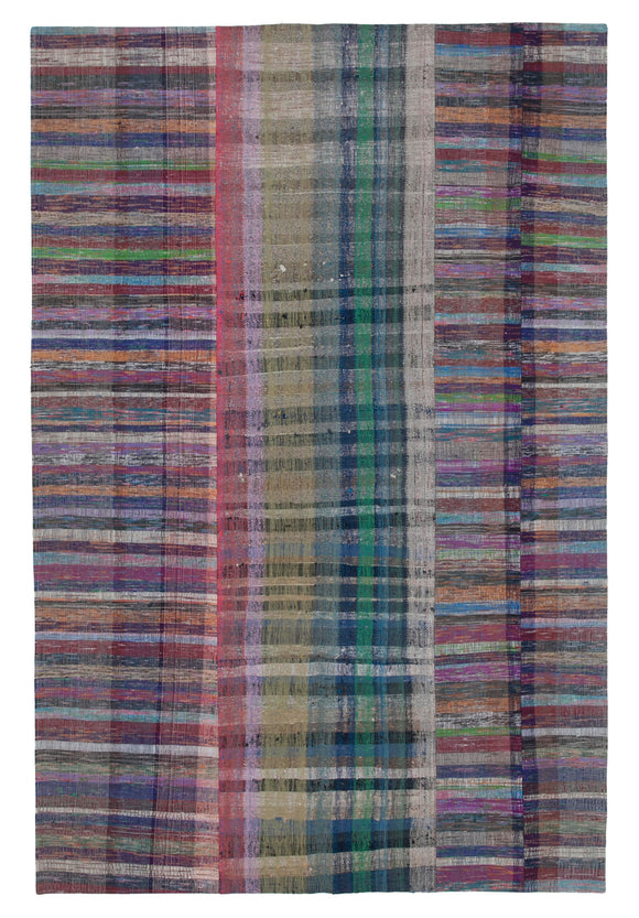 6' 7'' x 9' 11'' Vintage Turkish Patchwork Kilim Rug