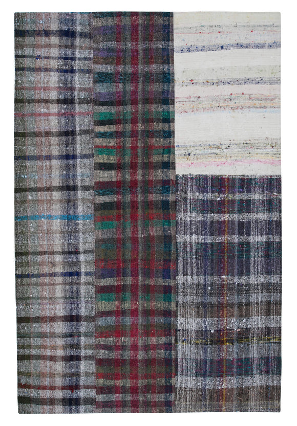 6' 7'' x 9' 10'' Vintage Turkish Patchwork Kilim Rug
