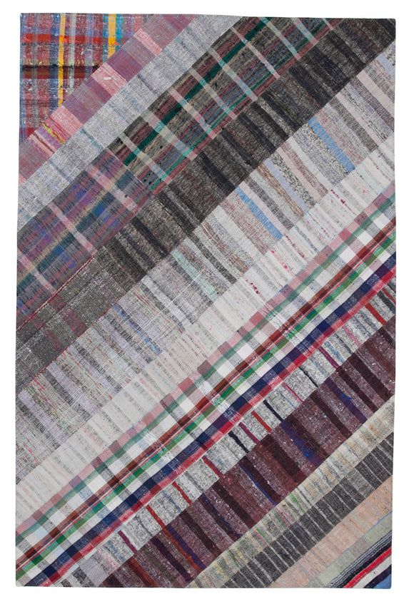 6' 8'' x 10' Vintage Turkish Patchwork Kilim Rug