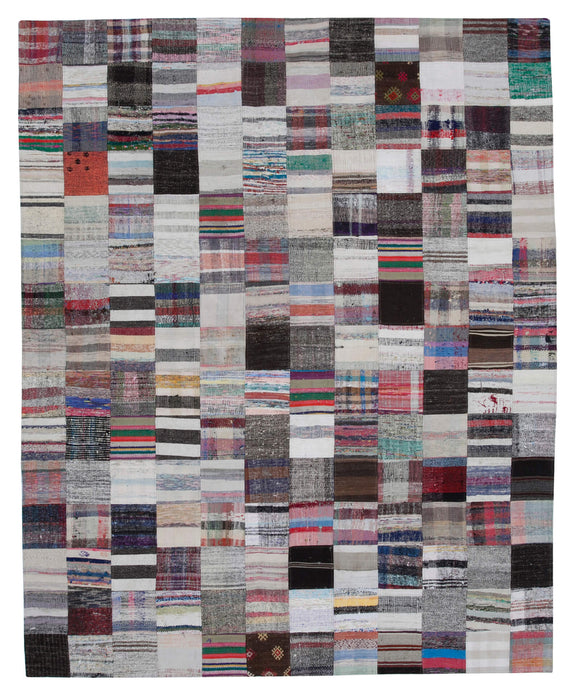 7' 11'' x 9' 10'' Vintage Turkish Patchwork Kilim Rug