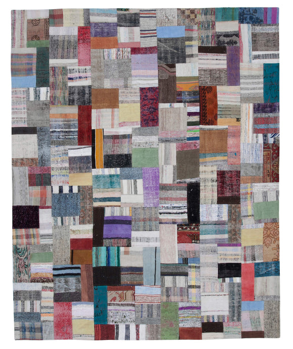 8' 1'' x 10' Vintage Turkish Patchwork Kilim Rug