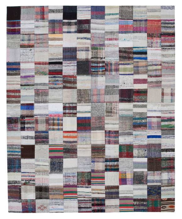 7' 11'' x 9' 9'' Vintage Turkish Patchwork Kilim Rug