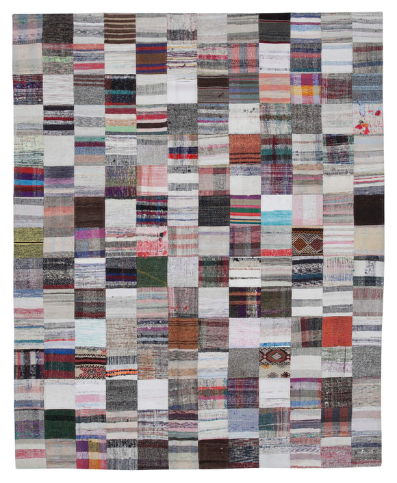 7' 11'' x 9' 10'' Vintage Turkish Patchwork Kilim Rug