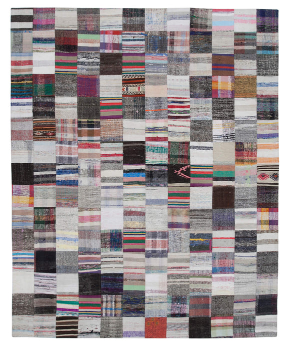 7' 11'' x 9' 10'' Vintage Turkish Patchwork Kilim Rug