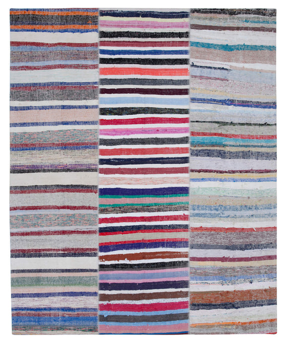 8' x 9' 10'' Vintage Turkish Patchwork Kilim Rug