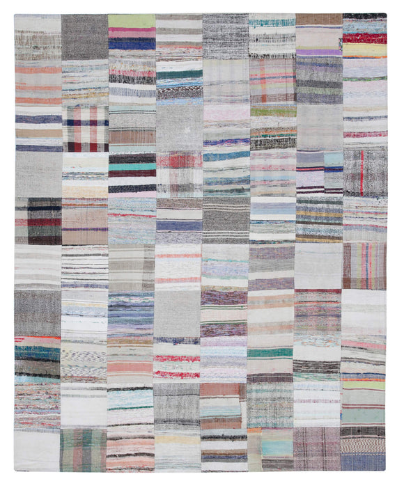8' 2'' x 10' Vintage Turkish Patchwork Kilim Rug
