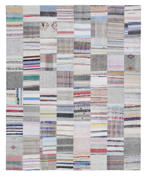 8' 2'' x 10' Vintage Turkish Patchwork Kilim Rug