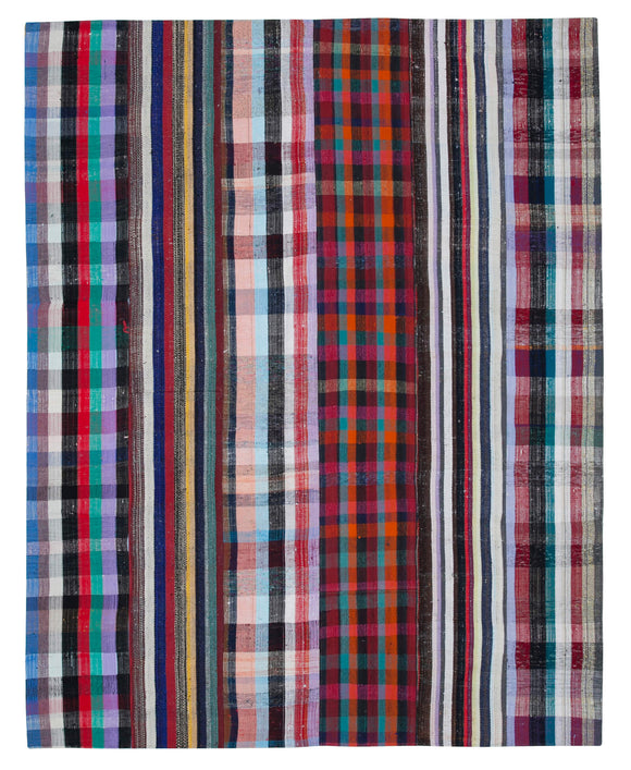8' x 10' 1'' Vintage Turkish Patchwork Kilim Rug