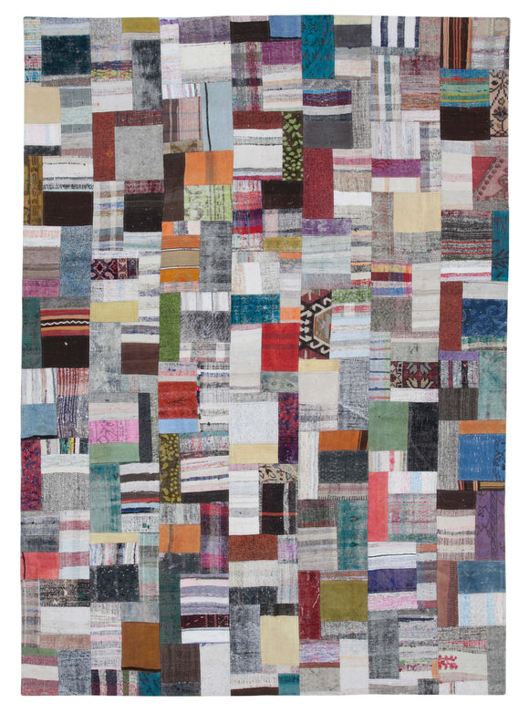 8' 4'' x 11' 7'' Vintage Turkish Patchwork Kilim Rug