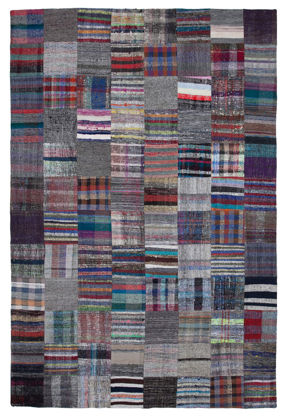 7' 10'' x 11' 9'' Vintage Turkish Patchwork Kilim Rug