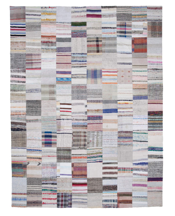 10' x 13' 1'' Vintage Turkish Patchwork Kilim Rug