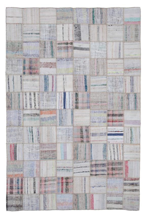 6' 5'' x 9' 8'' Vintage Turkish Patchwork Kilim Rug