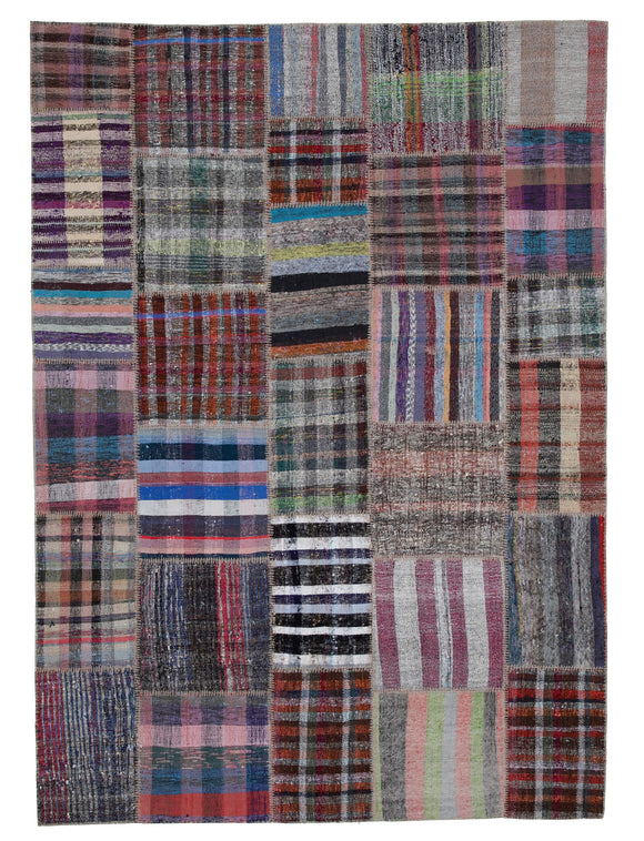 7' 5'' x 10' 2'' Vintage Turkish Patchwork Kilim Rug