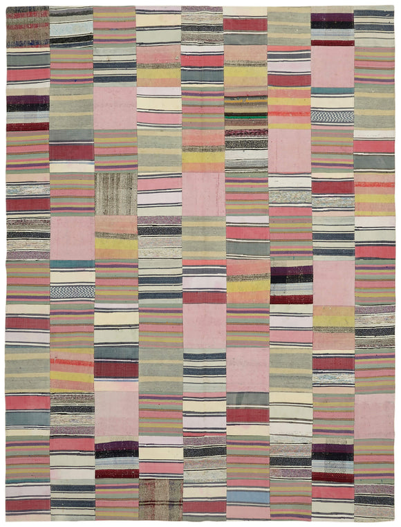 8' 11'' x 11' 7'' Vintage Turkish Patchwork Kilim Rug