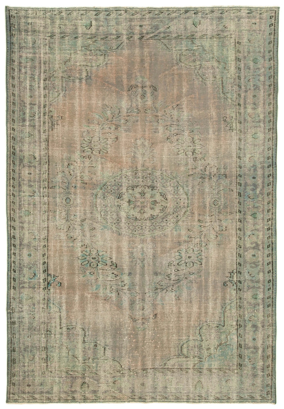 5' 10'' x 8' 6'' Handmade Vintage Overdyed Rug
