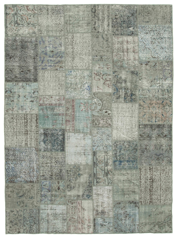8' 3'' x 11' 6'' Hand-Knotted Turkish Patchwork Rug