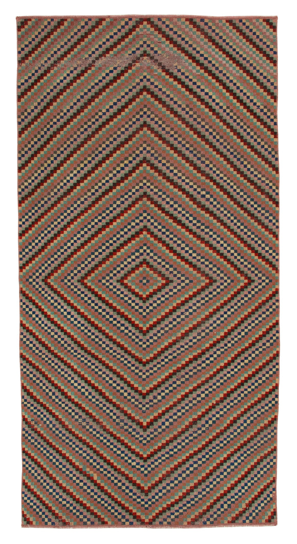 4' 1'' x 8' 4'' Hand-Knotted Turkish Boho Rug