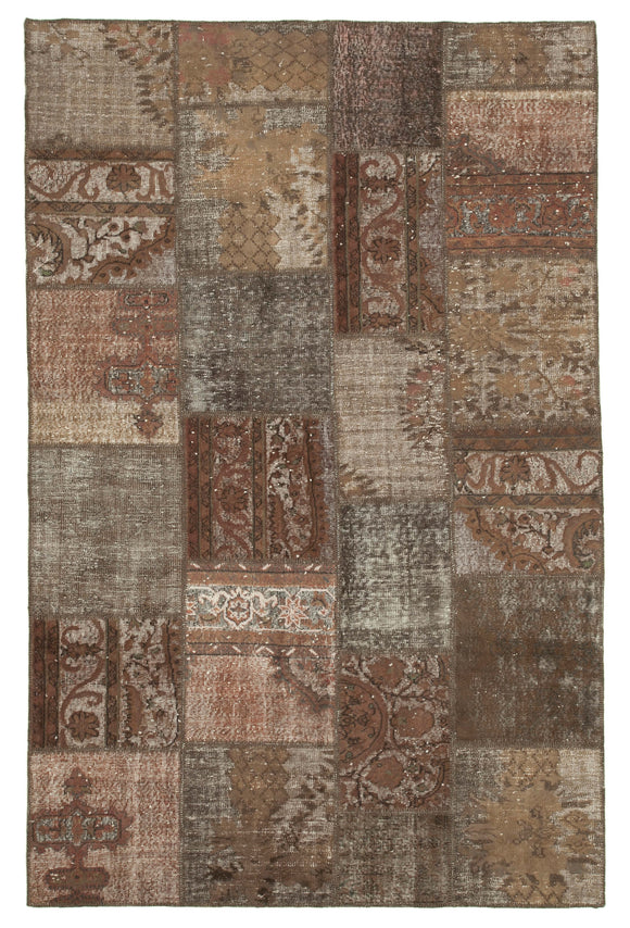 6' 6'' x 9' 11'' Hand-Knotted Turkish Patchwork Rug