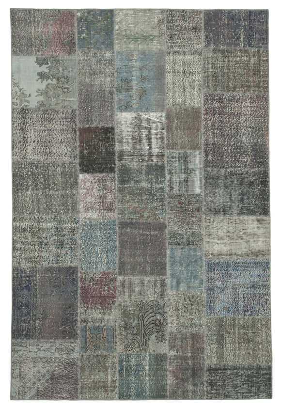 6' 6'' x 9' 10'' Hand-Knotted Turkish Patchwork Rug