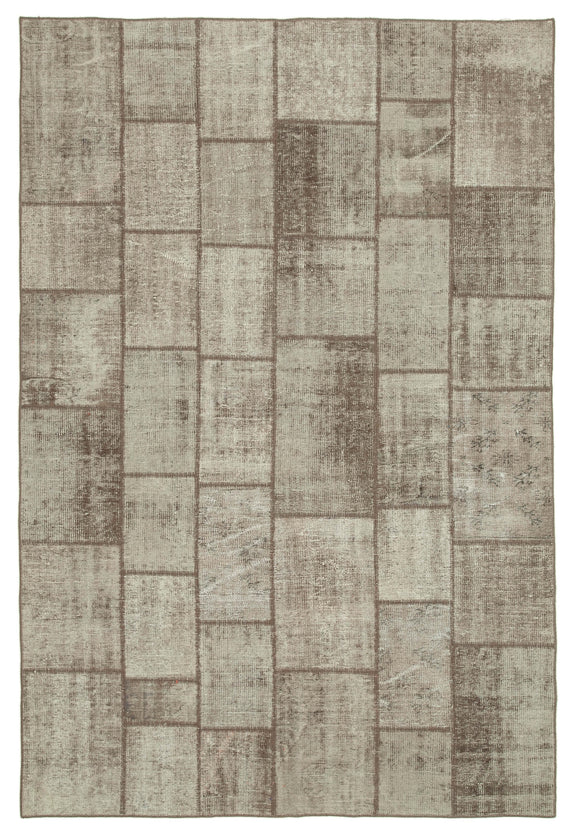 6' 8'' x 9' 9'' Hand-Knotted Turkish Patchwork Rug