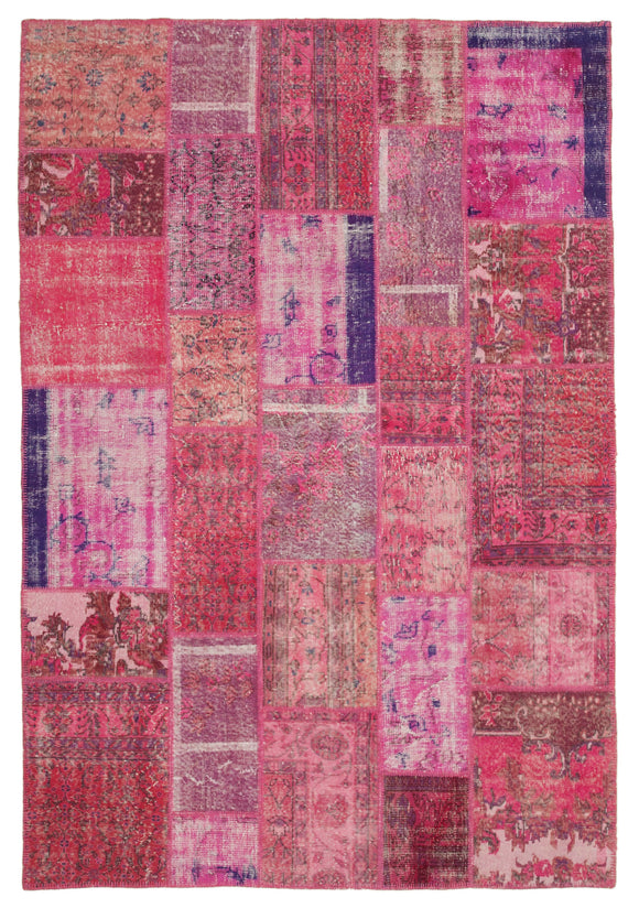 6' 6'' x 9' 8'' Hand-Knotted Turkish Patchwork Rug