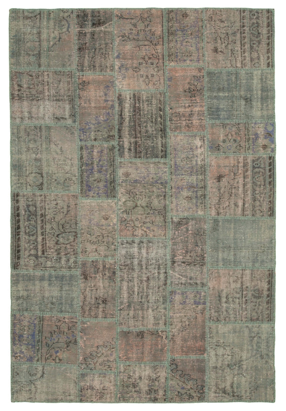 6' 9'' x 9' 11'' Hand-Knotted Turkish Patchwork Rug