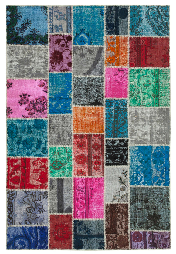 6' 8'' x 10' 0'' Hand-Knotted Turkish Patchwork Rug