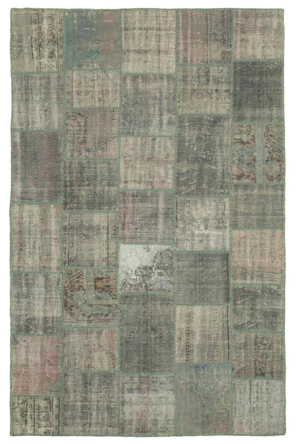 6' 5'' x 9' 11'' Hand-Knotted Turkish Patchwork Rug