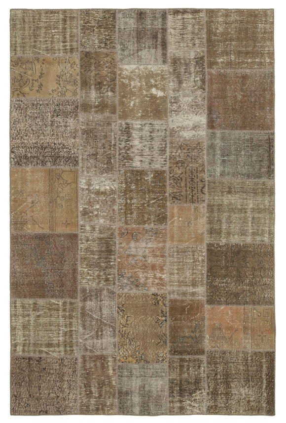 6' 6'' x 9' 10'' Hand-Knotted Turkish Patchwork Rug