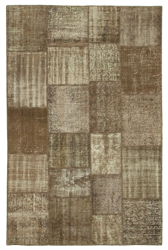 6' 5'' x 9' 11'' Hand-Knotted Turkish Patchwork Rug