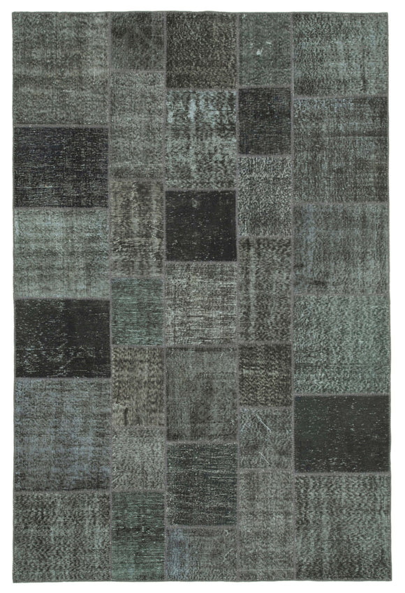 6' 7'' x 9' 10'' Hand-Knotted Turkish Patchwork Rug