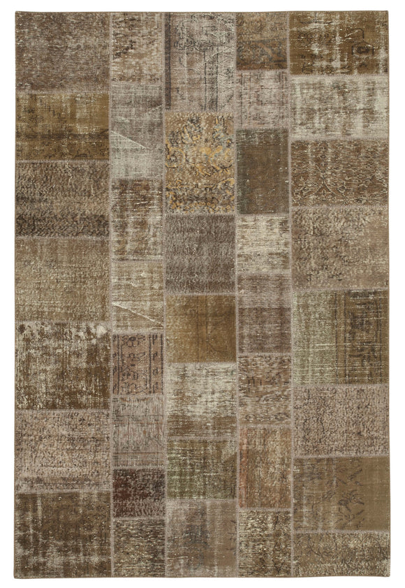 6' 6'' x 9' 10'' Hand-Knotted Turkish Patchwork Rug