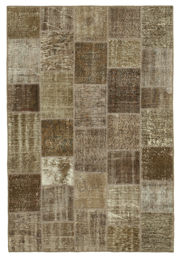 4' 8'' x 6' 9'' Hand-Knotted Turkish Patchwork Rug