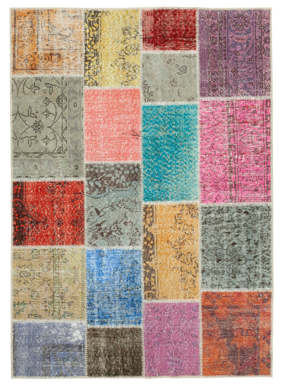 4' 8'' x 6' 6'' Hand-Knotted Turkish Patchwork Rug