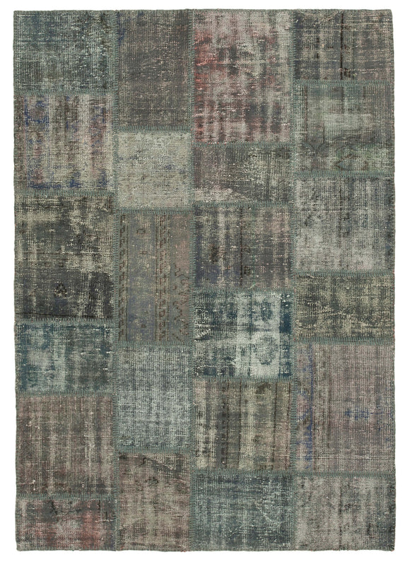 4' 11'' x 6' 11'' Hand-Knotted Turkish Patchwork Rug