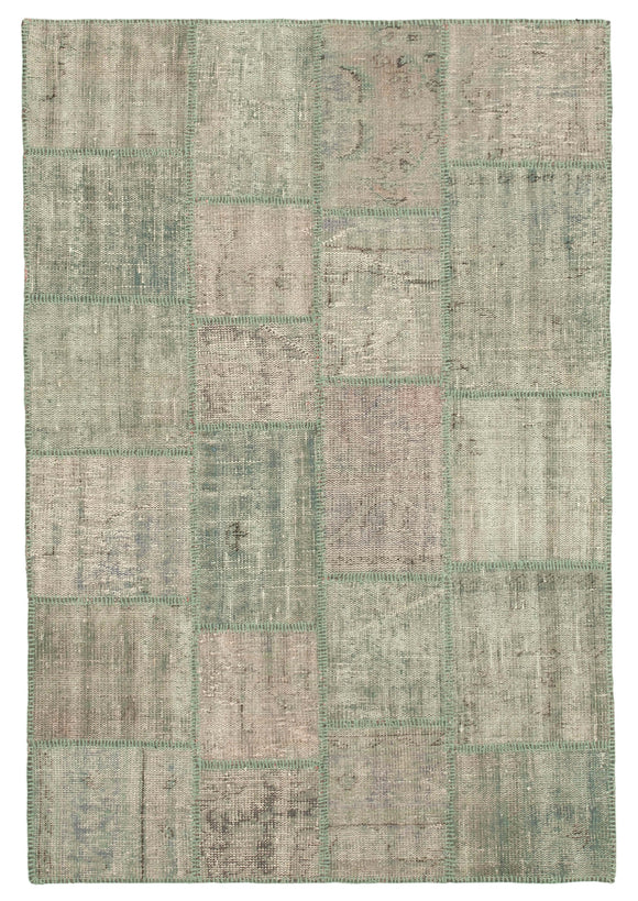 4' 7'' x 6' 9'' Hand-Knotted Turkish Patchwork Rug