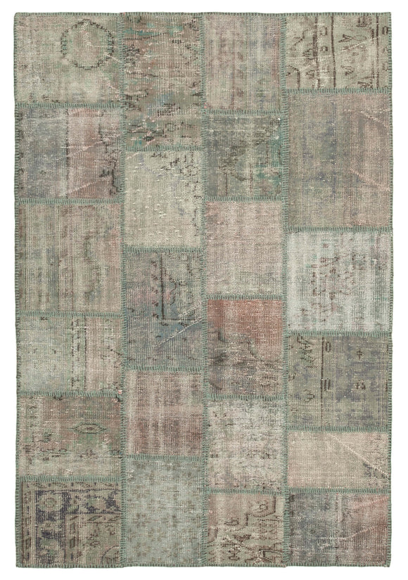 4' 6'' x 6' 8'' Hand-Knotted Turkish Patchwork Rug